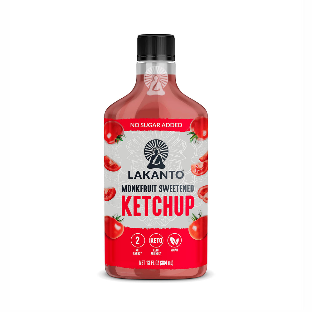 Lakanto Sugar-Free Ketchup bottle for pour, a versatile keto-friendly condiment.