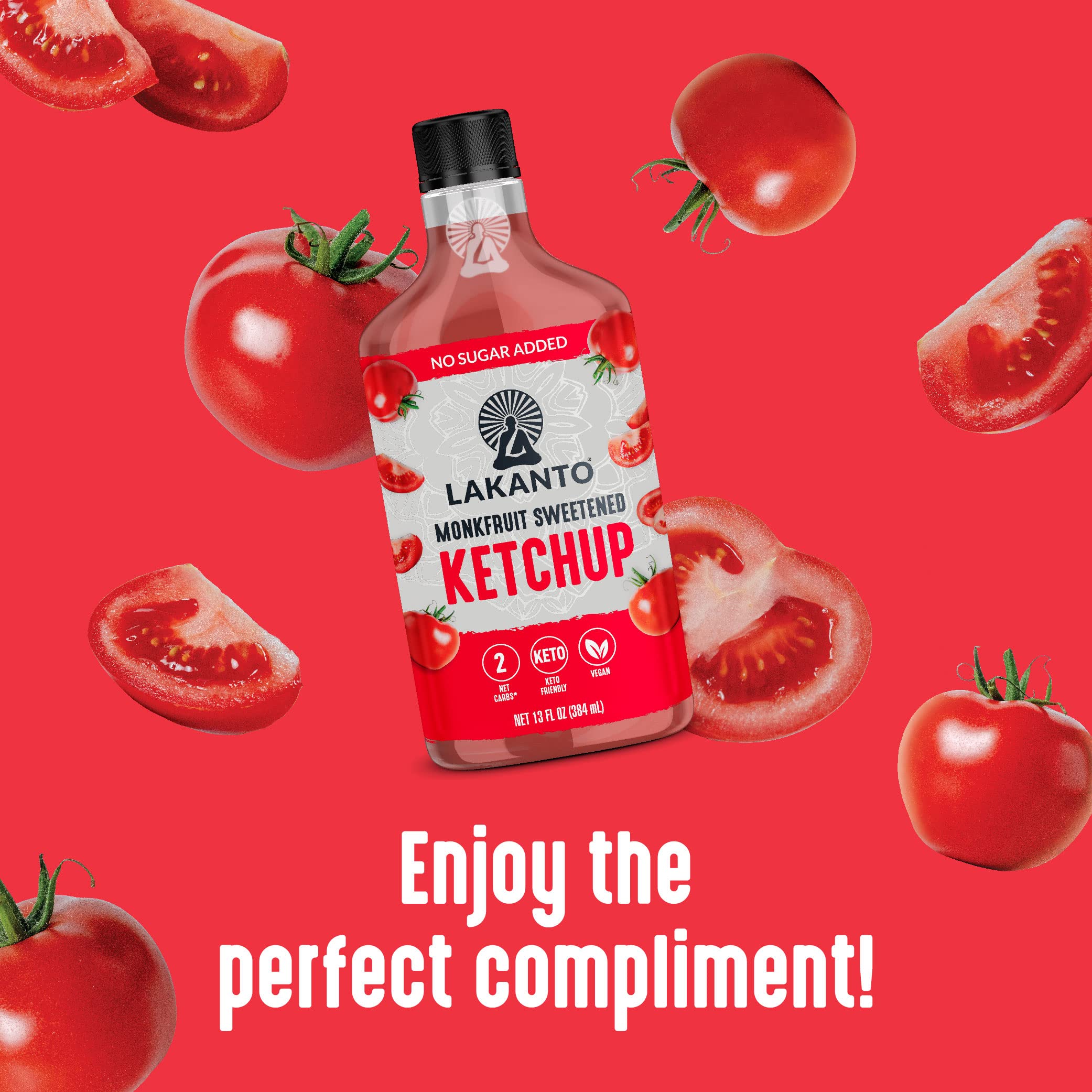 Lakanto Sugar-Free Ketchup for fries dipping, low-carb option.