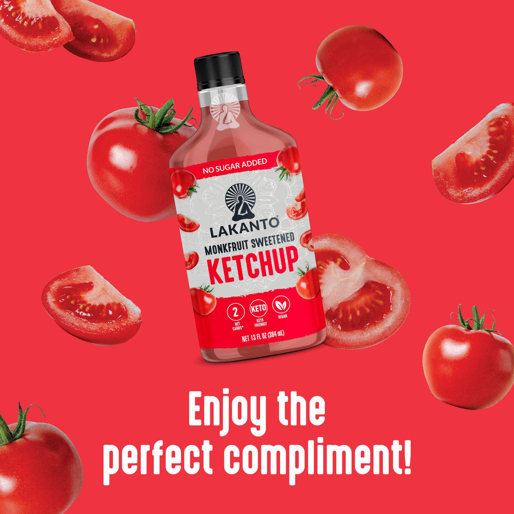 Lakanto Sugar-Free Ketchup for fries dipping, low-carb option.