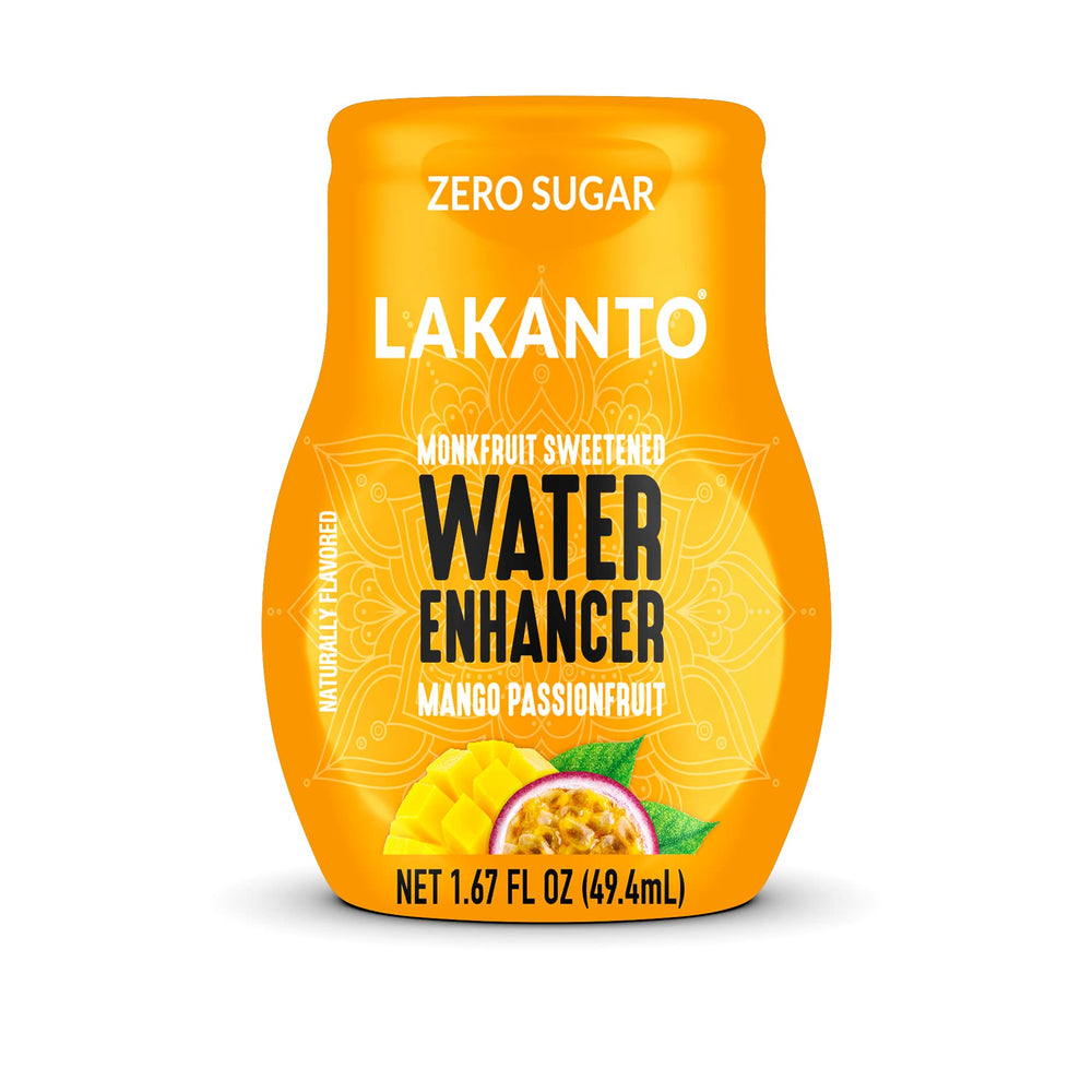Lakanto Sugar Free Water Enhancer bottle front view showing zero sugar formulation for flavorful hydration