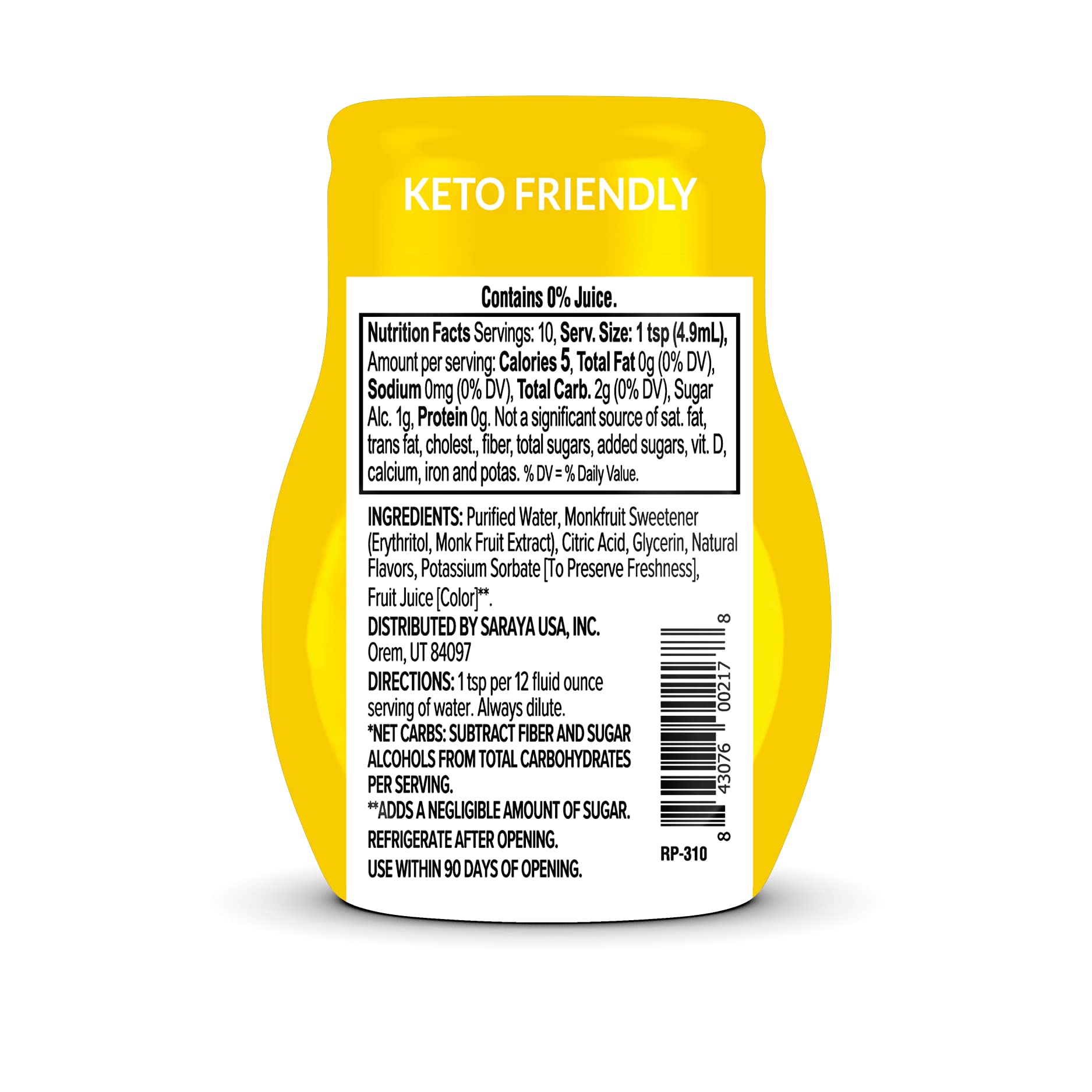 Lakanto lemonade water enhancer poured into a glass for refreshing flavor