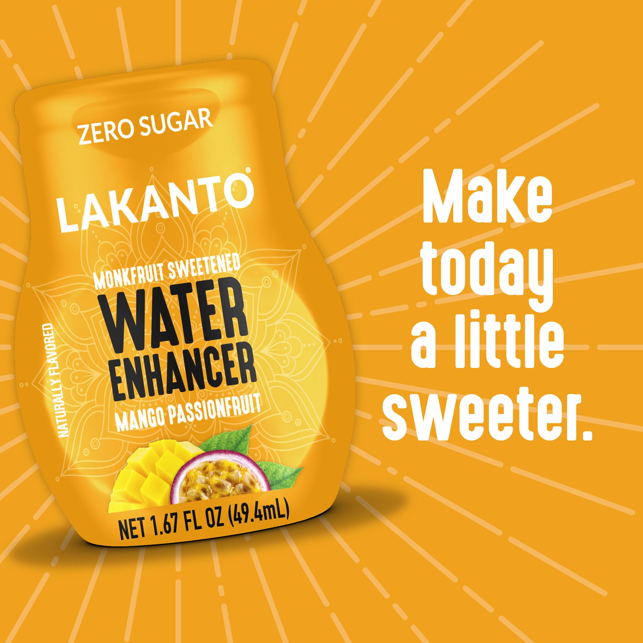 Packaging display of Lakanto Sugar Free Water Enhancer 1.67 fl oz