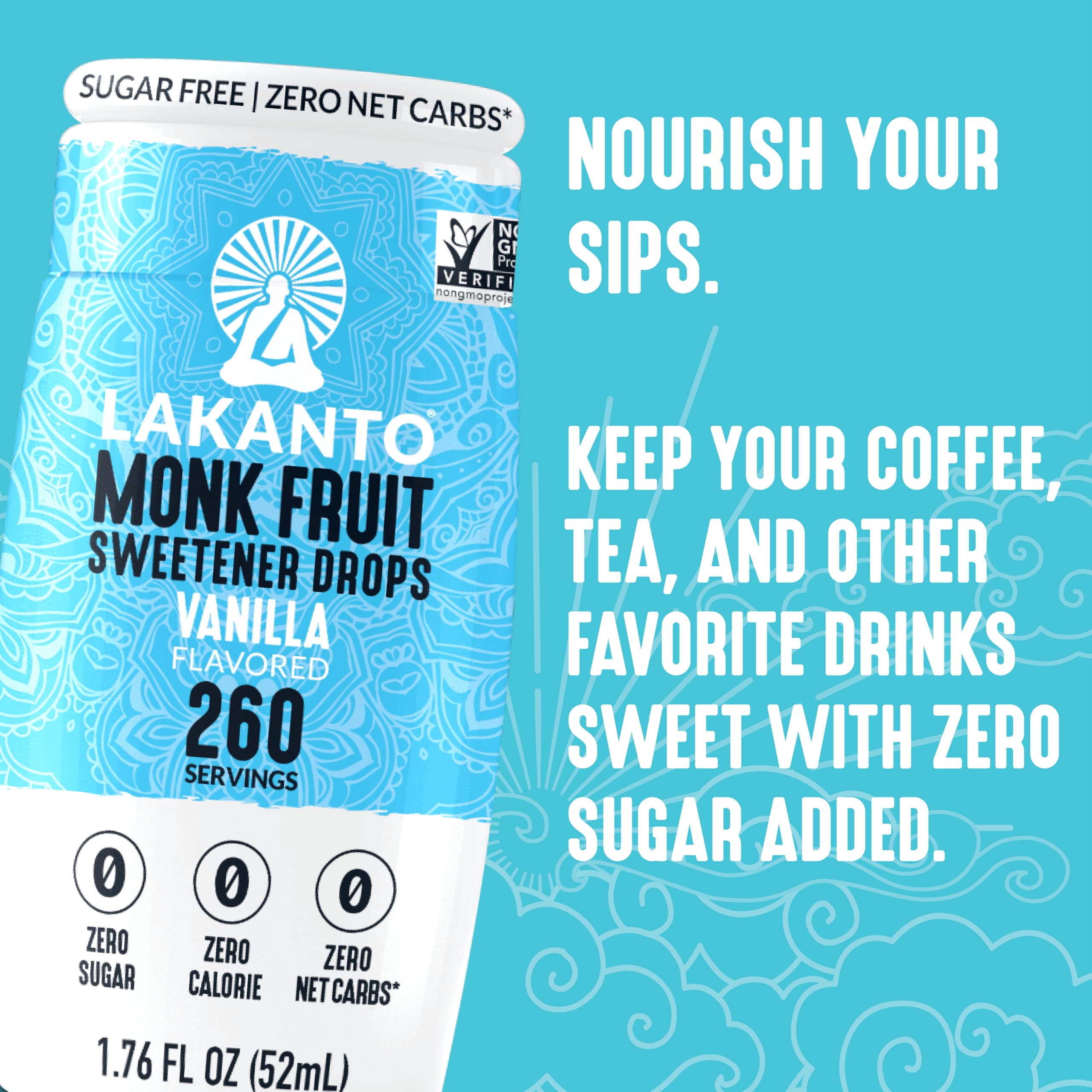 Lakanto Drops elevate cocktails with zero-calorie vanilla sweetness.