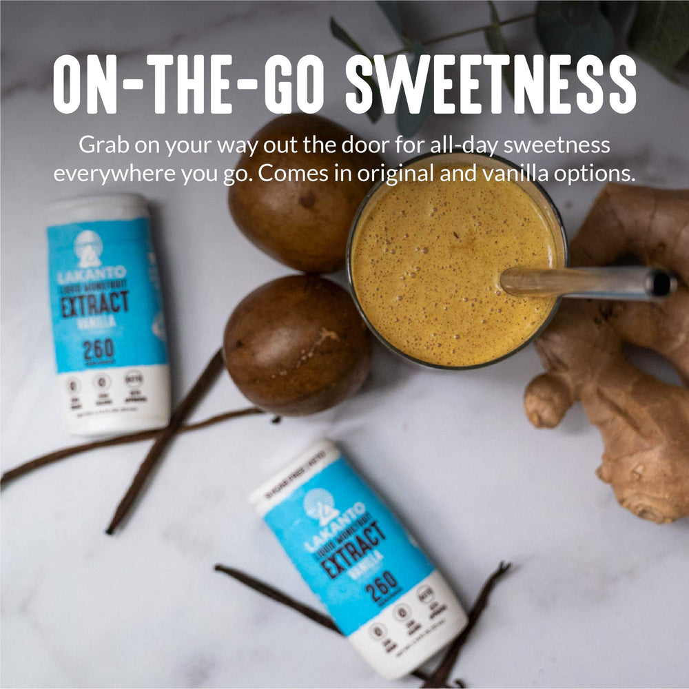 Lakanto Vanilla Monk Fruit Drops offer keto-friendly vanilla sweetness for desserts.