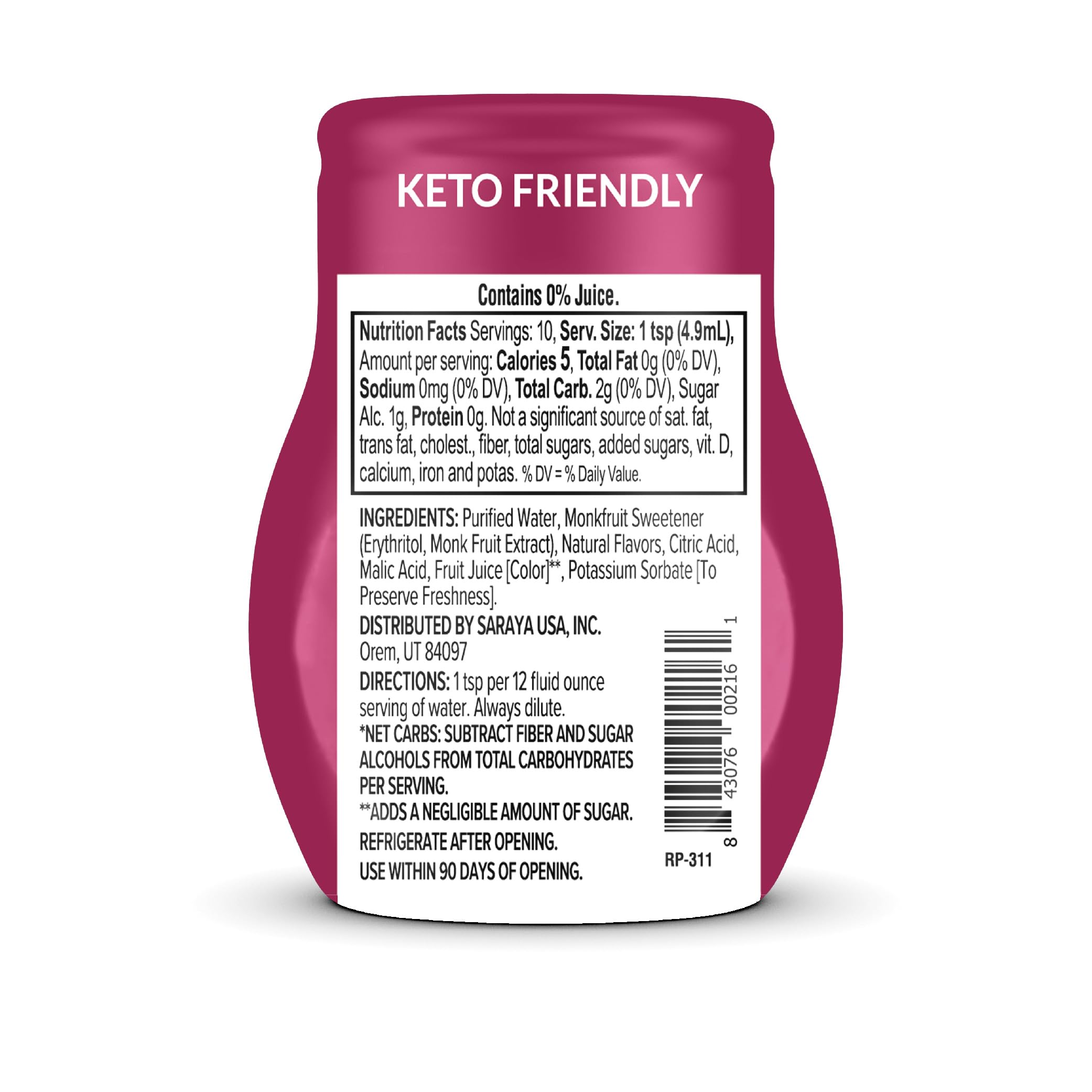 Lakanto water enhancer Berry Pomegranate being poured into a glass