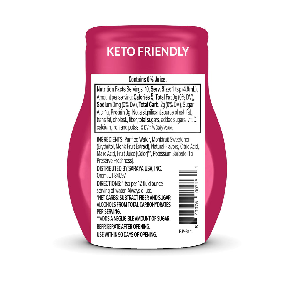 Lakanto water enhancer Berry Pomegranate being poured into a glass