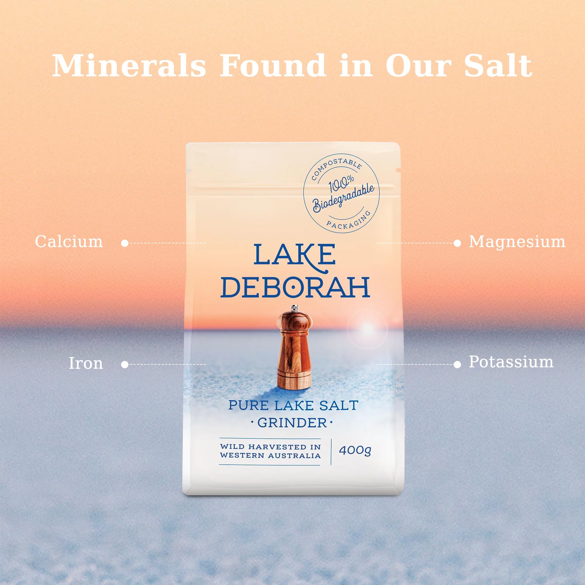 Lake Deborah Salt crystal closeup shows natural purity and mineral richness.