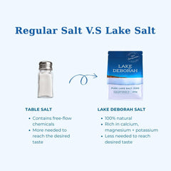 Lake Deborah salt shaker in a kitchen scene demonstrates additive-free seasoning