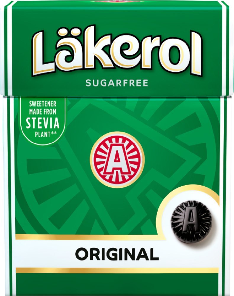 Läkerol Original licorice-menthol pastilles in a 4-box set, sugar-free with stevia for on-the-go freshness