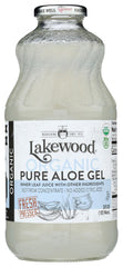 Lakewood Aloe Vera Gel Juice 32 oz bottle, front view, ideal for daily hydration