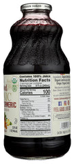 Lakewood label close-up shows organic beet, ginger, and turmeric ingredients.