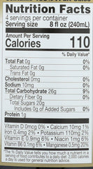 Lakewood Blueberry Juice label close-up, showcasing organic and non-GMO ingredients.