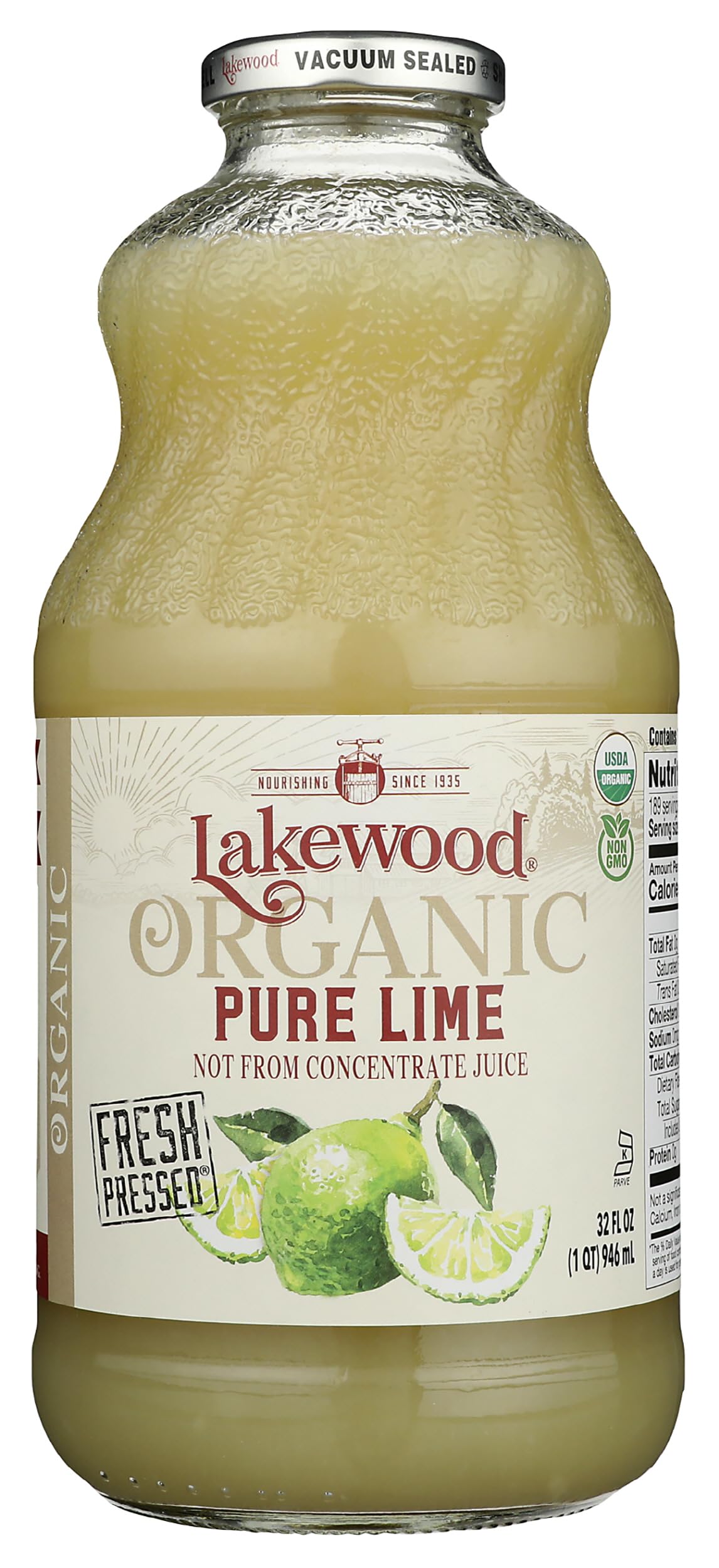 Lakewood Organic Pure Lime bottle on the counter, ideal for brightening recipes