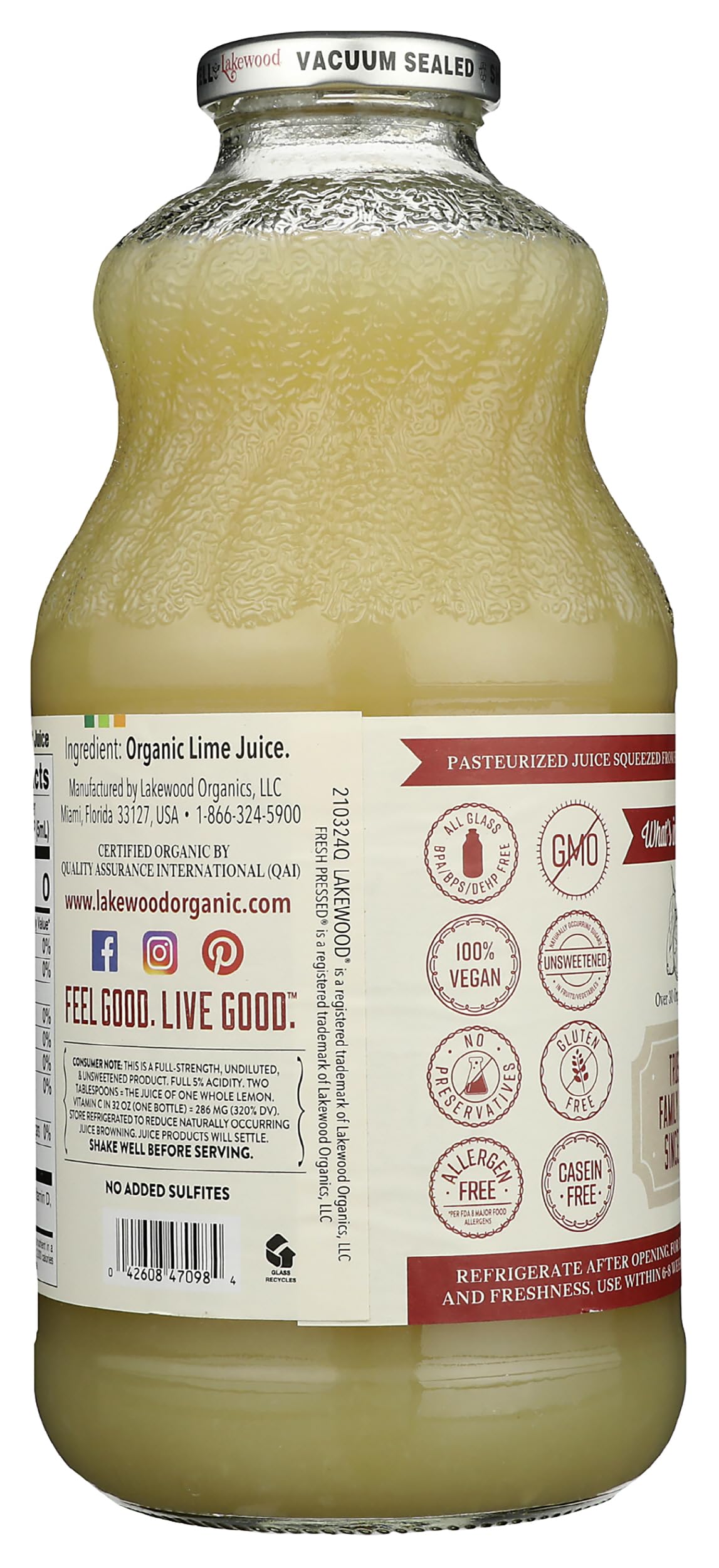 Lakewood Organic Pure Lime pour into a glass for cocktails and dressings