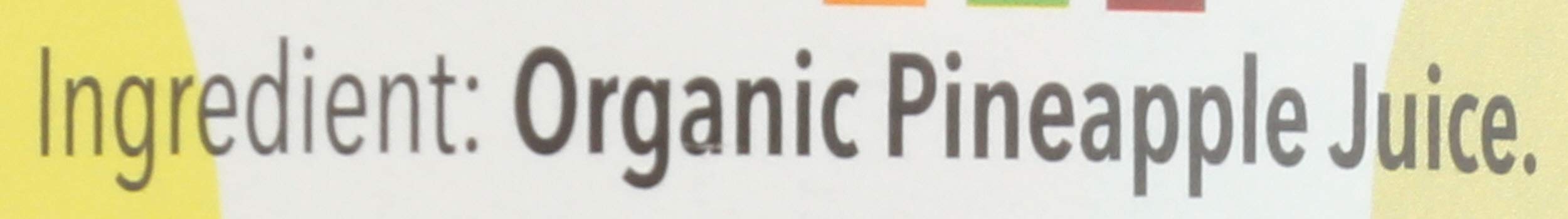 Lakewood Pineapple label detail highlights organic, pure fruit juice