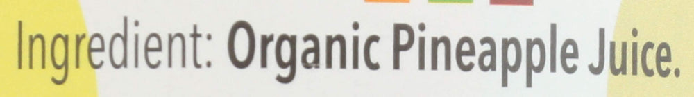 Lakewood Pineapple label detail highlights organic, pure fruit juice