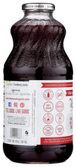 Lakewood Pure Cranberry Juice glass bottle close-up highlighting glass packaging
