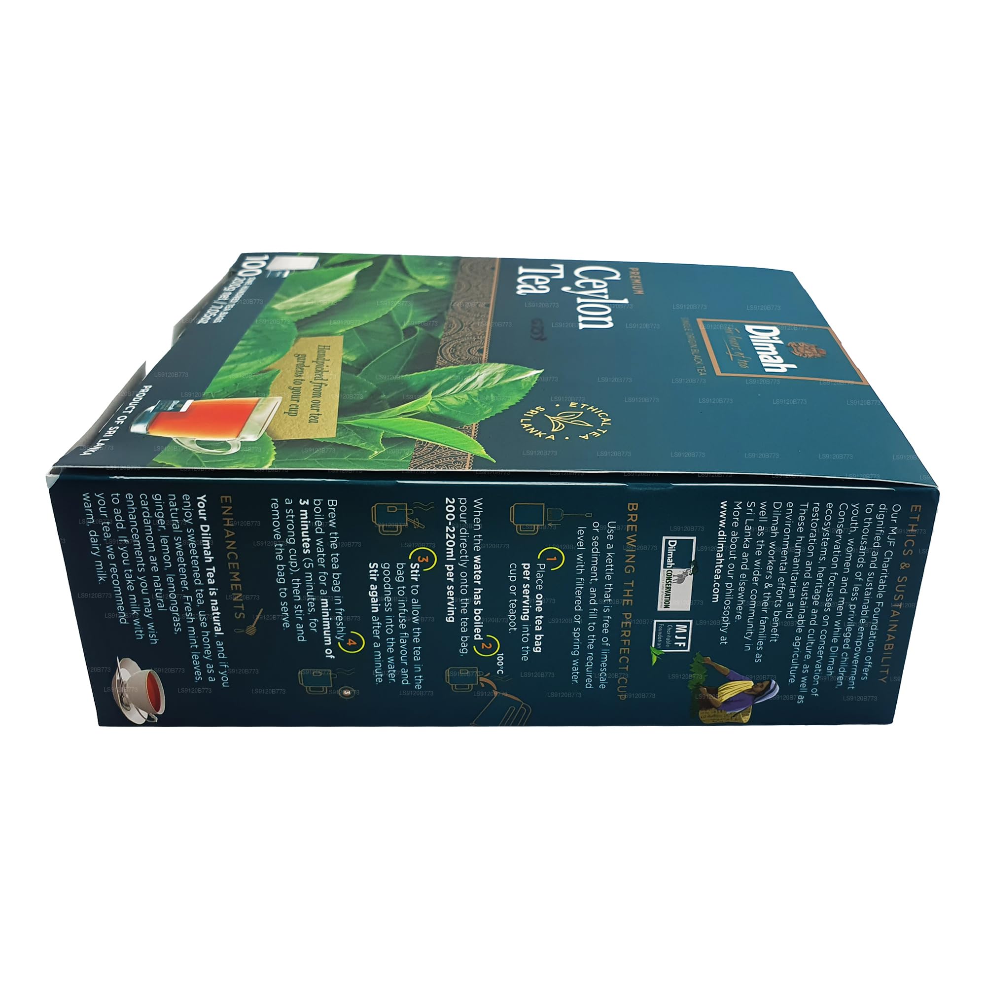 Rich aroma and full-bodied infusion from Dilmah Premium Ceylon Tea.