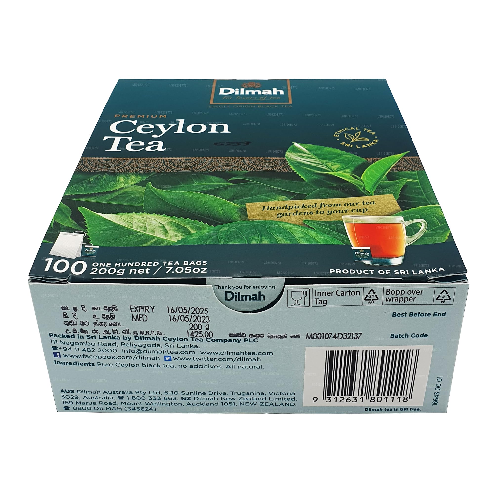 A steaming cup of Dilmah Ceylon tea steeping in a cozy setting.