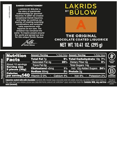 LAKRIDS BY BÜLOW chocolate-coated licorice with a smooth exterior.