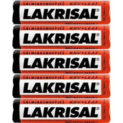 Lakrisal licorice candy roll with ten individually wrapped pastilles for easy sharing
