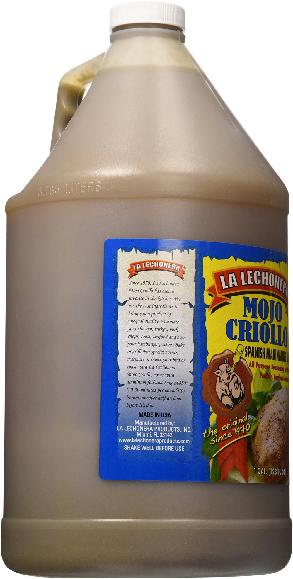 La Lechonera Mojo Criollo grilling setup with burgers on the grill.