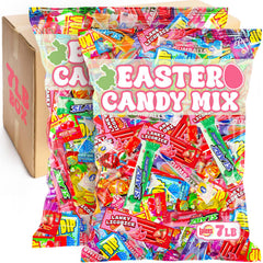 Lalees Easter Candy Bulk 7lb front packaging with assorted wrapped candies