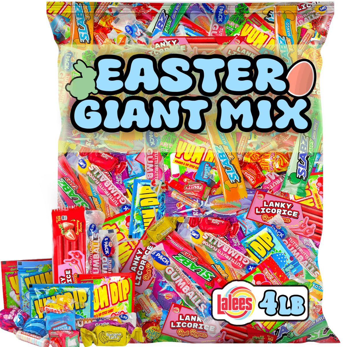 Lalees Easter Pinata Candy variety-wrapped closeup, perfect for party favors and piñata fillings.