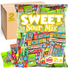 Lalees Sweet and Sour Candy Mix 2lb bulk front display for parties and gifting