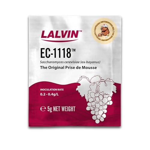 Lalvin EC-1118 yeast sachets for champagne base and sparkling wine production.