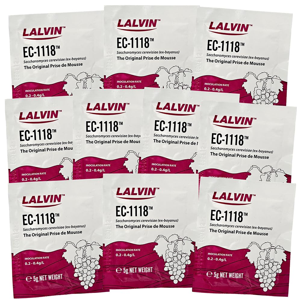 Lalvin EC-1118 in kitchen setup for home fermentation.