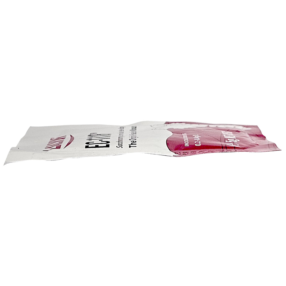 Lalvin EC-1118 pack opened for easy yeast dispensing.