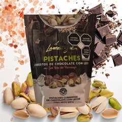 Lamontagne milk chocolate pistachios with sea salt offer a premium snack with a creamy coating.