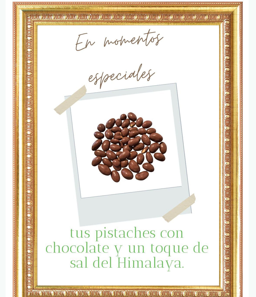 Lamontagne serving idea with chocolate-coated pistachios on a platter.