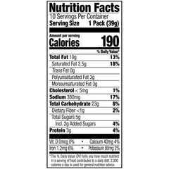 Lance Captain's Wafers White Cheddar crackers box side, perfect for lunch boxes.