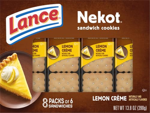 Lance Lemon Nekot Cookie packaging box shown for easy lunchbox packing