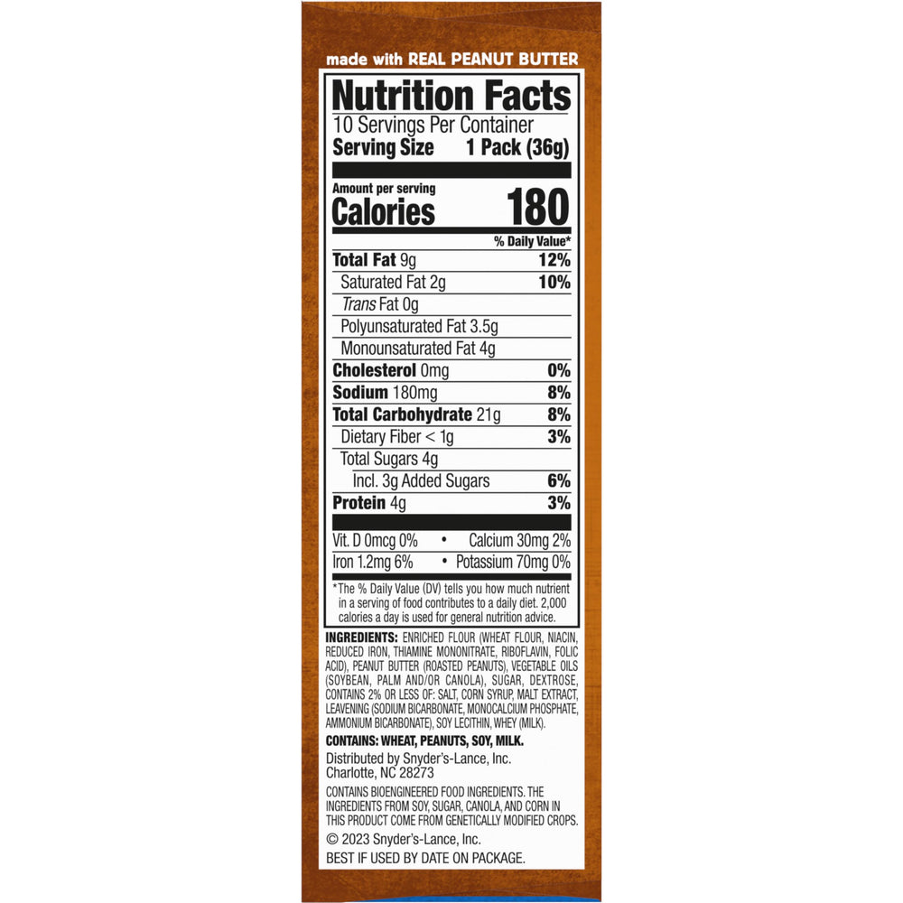Lance Malt with Peanut Butter crackers on-the-go snack in a bag.