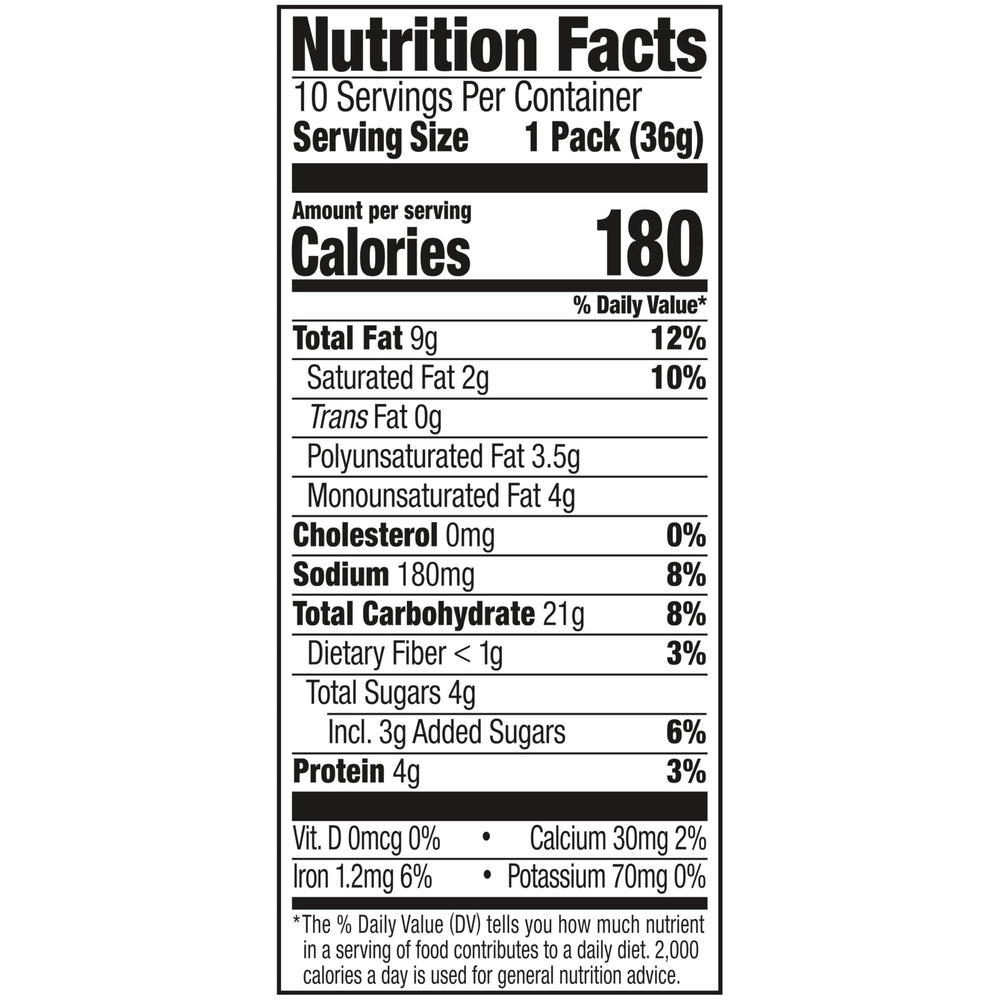 Lance Malt with Peanut Butter crackers pack contents showing six-sandwich portions.