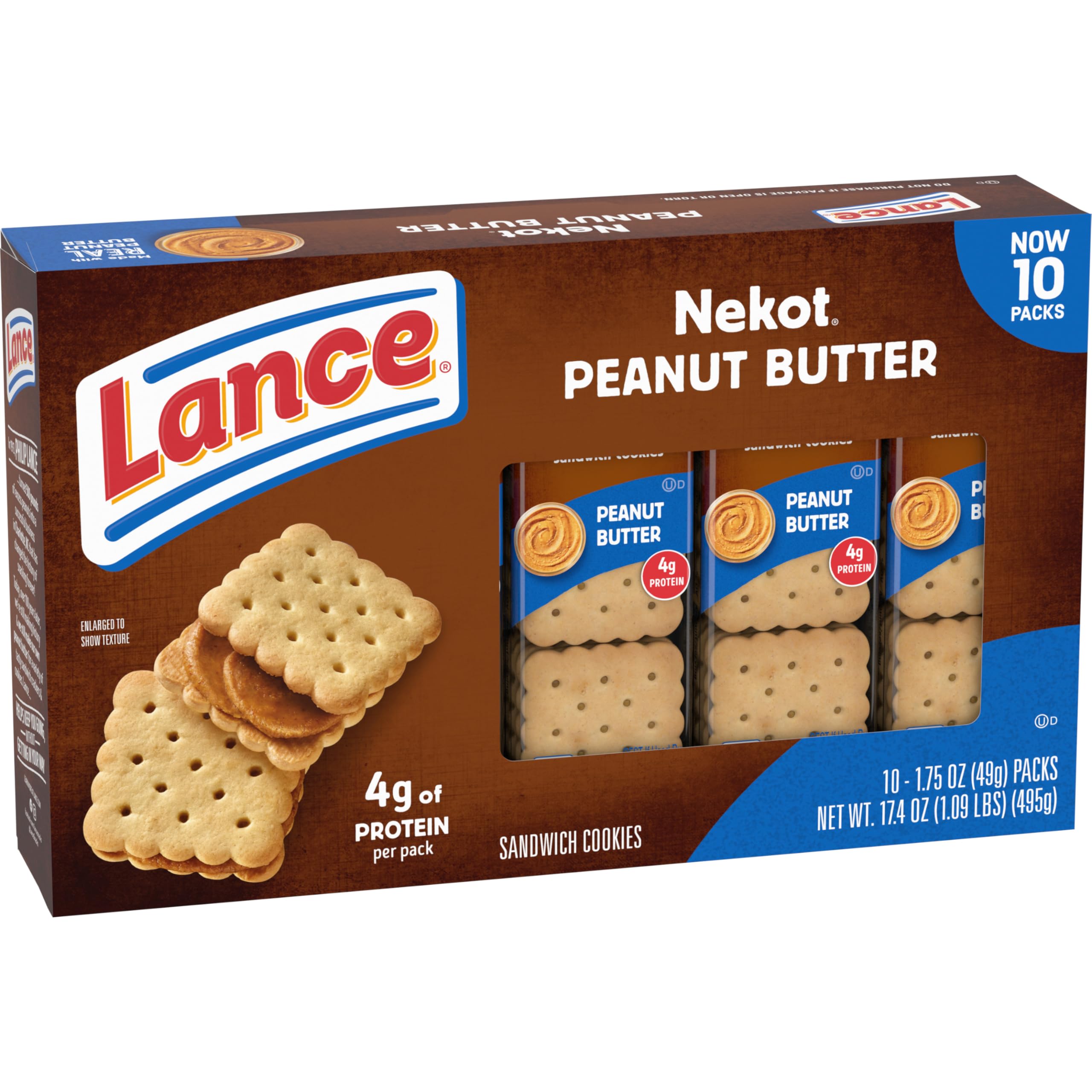 Lance Nekot Peanut Butter sandwich snack plate, ideal lunchbox treat.