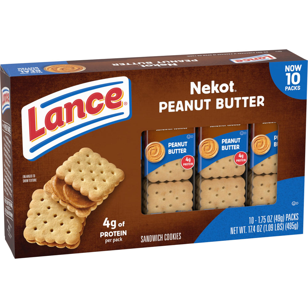 Lance Nekot Peanut Butter sandwich snack plate, ideal lunchbox treat.