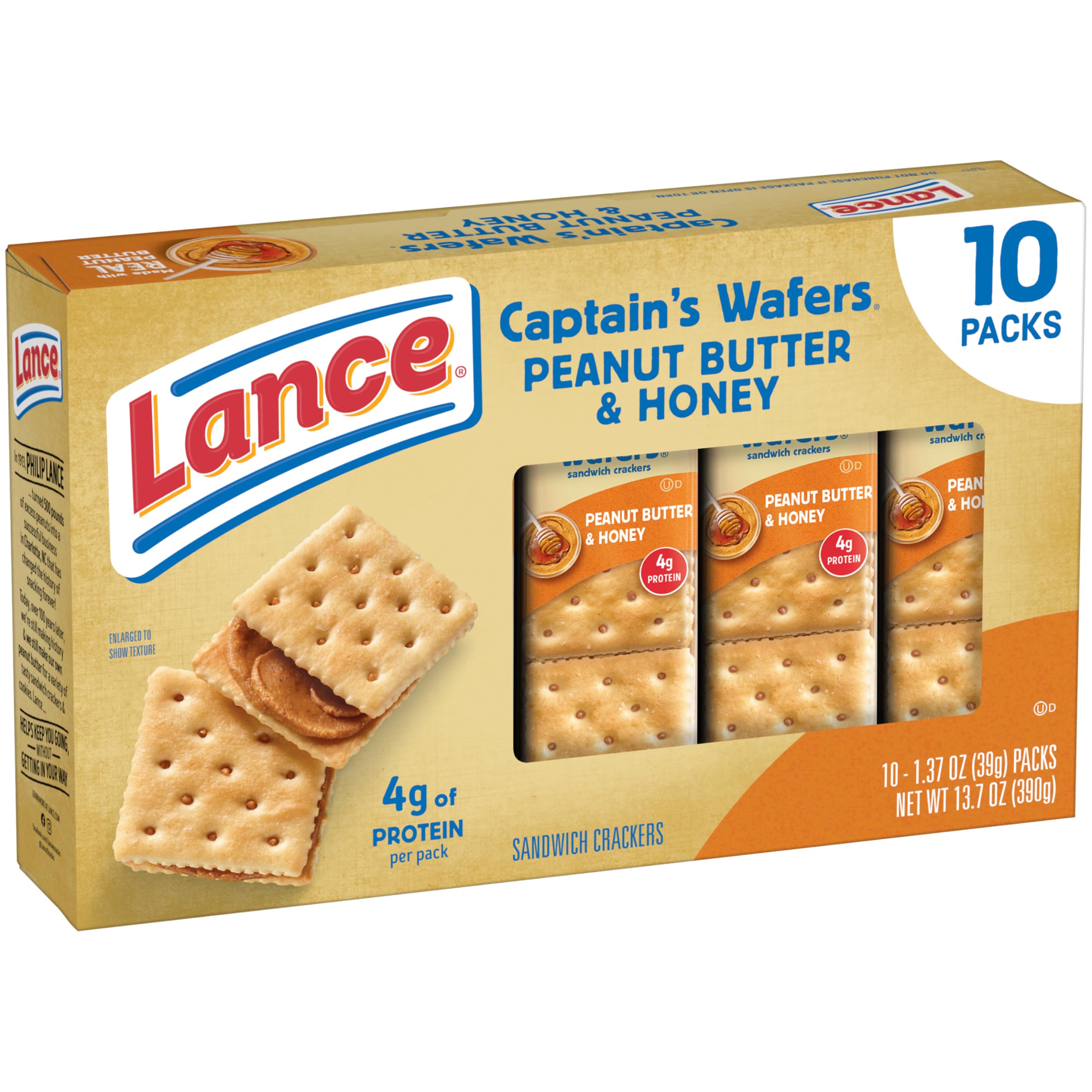 Lance peanut butter and honey cross-section showing filling texture and sweetness balance