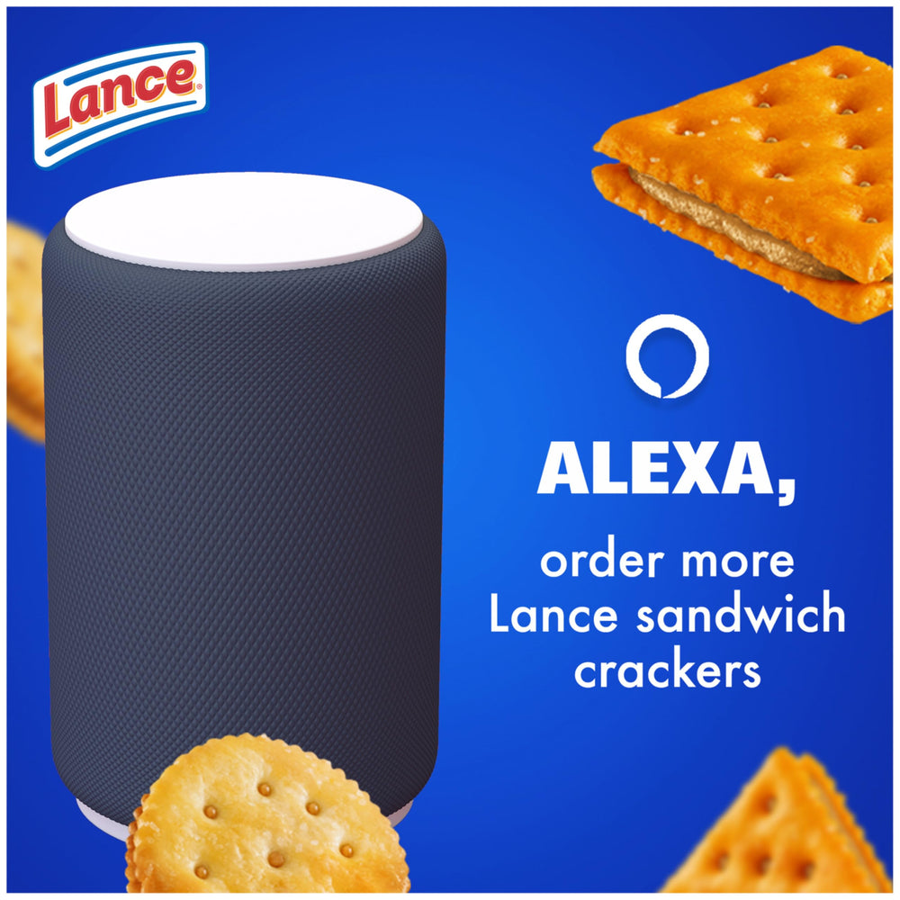 Lance real peanut butter filling—high-quality spread between crackers.