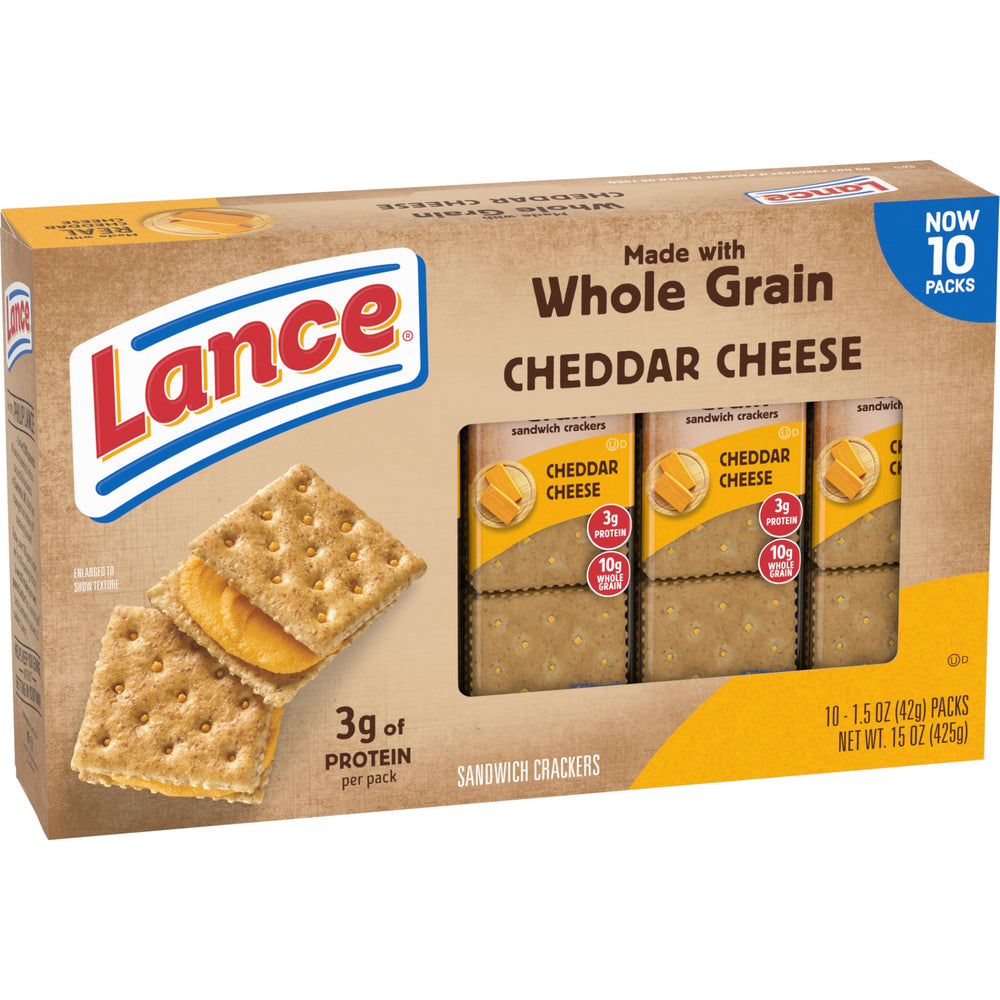 Close-up of baked texture and crunch of Lance crackers.
