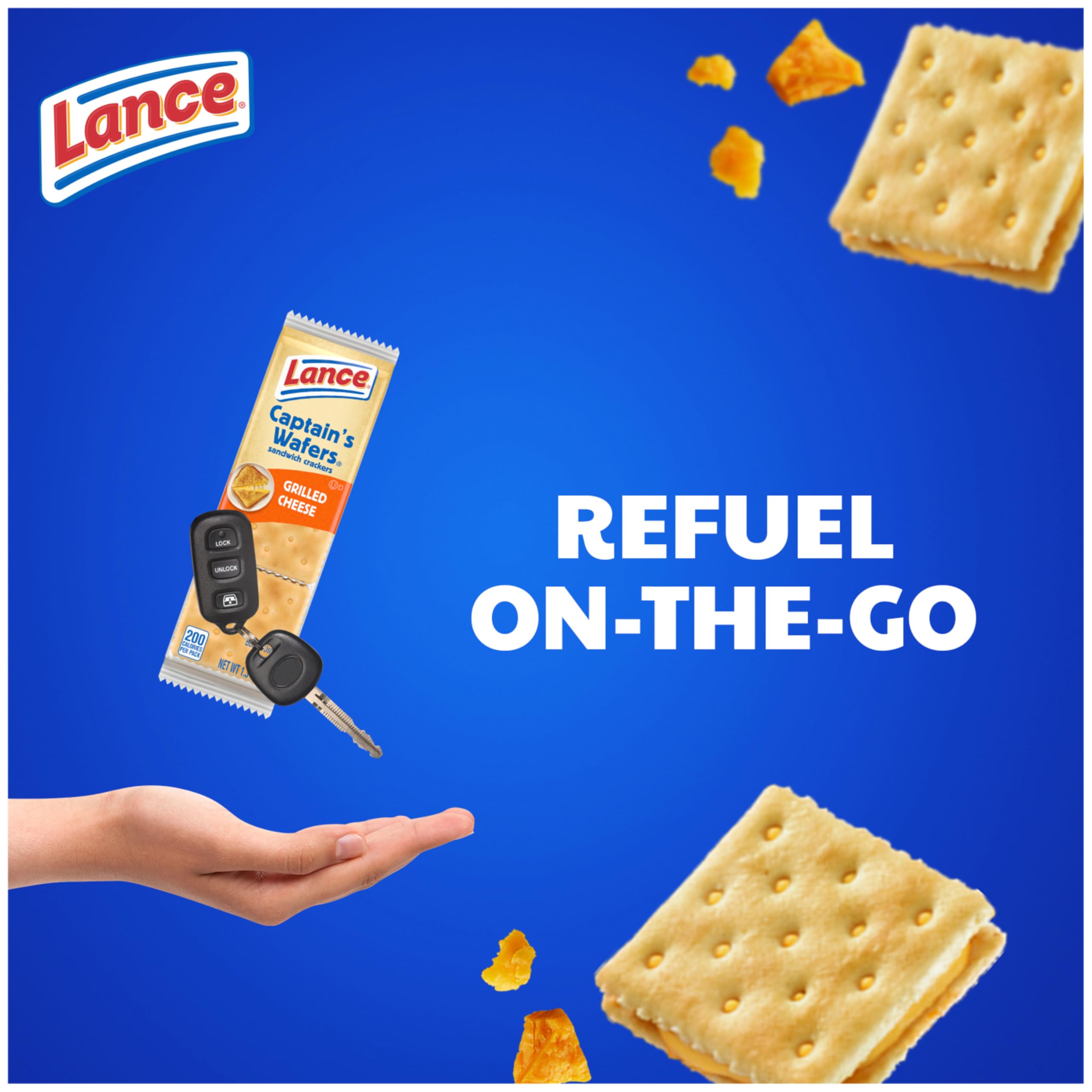 Lance sandwich crackers melted cheese close-up for craving-ready moments
