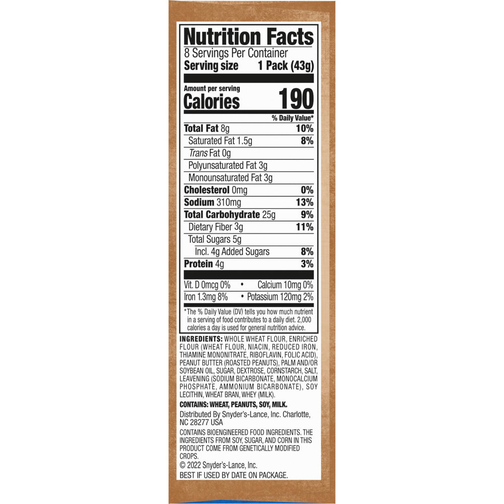Lance Sandwich Crackers whole grain nutrition in every bite.