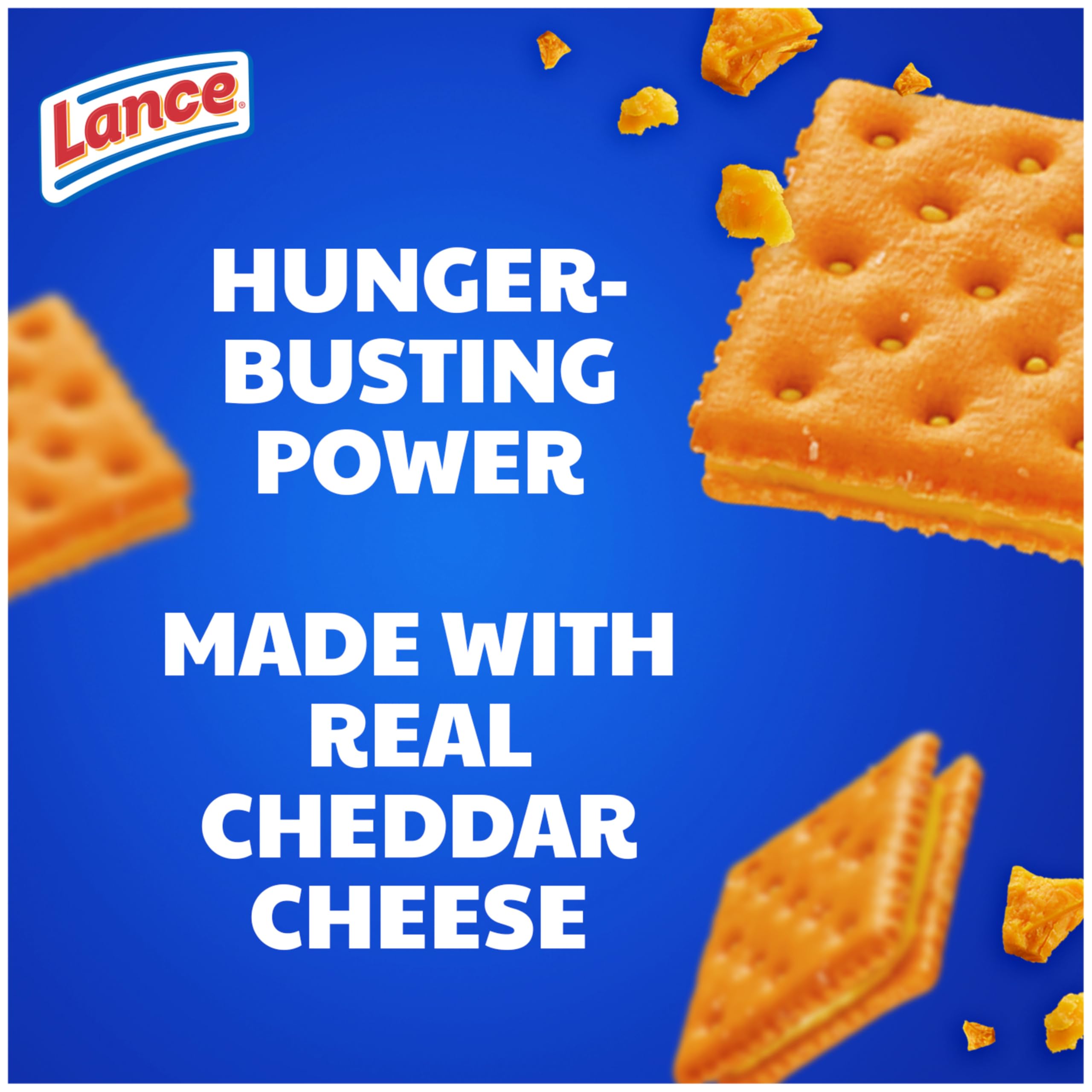 Lance cheddar snack packs displayed for easy lunch breaks.
