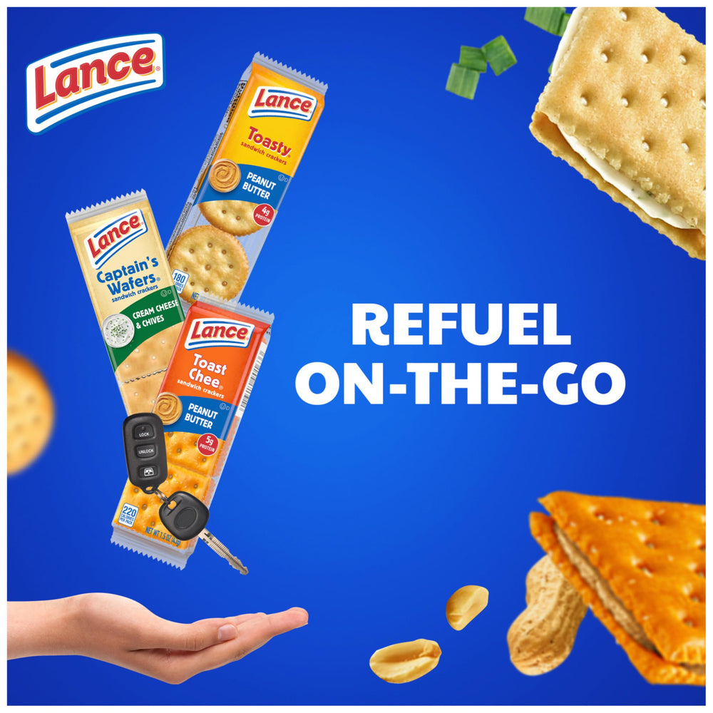 Lance ToastChee close-up highlighting creamy peanut butter filling