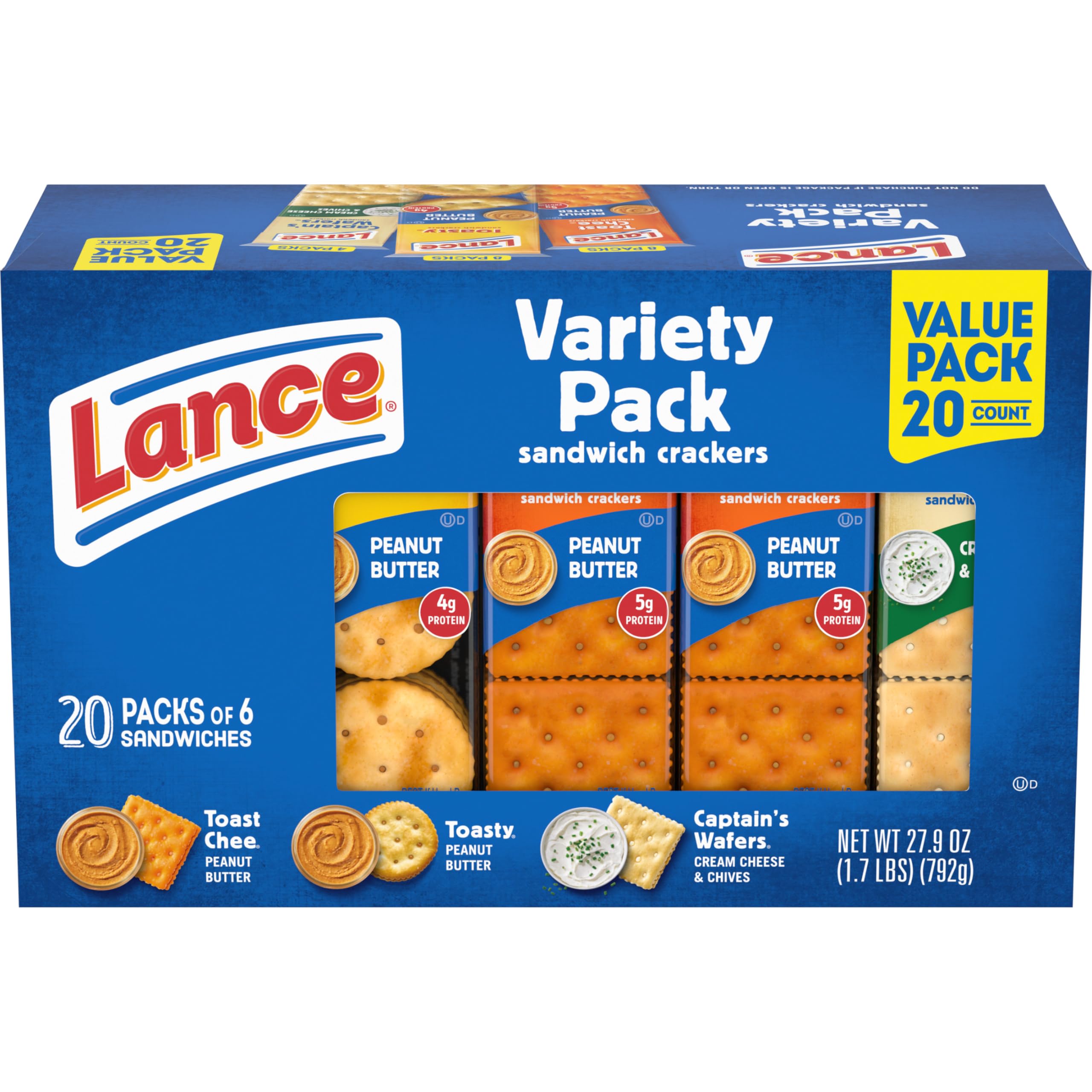 Lance ToastChee peanut butter crackers in a convenient on-the-go pack