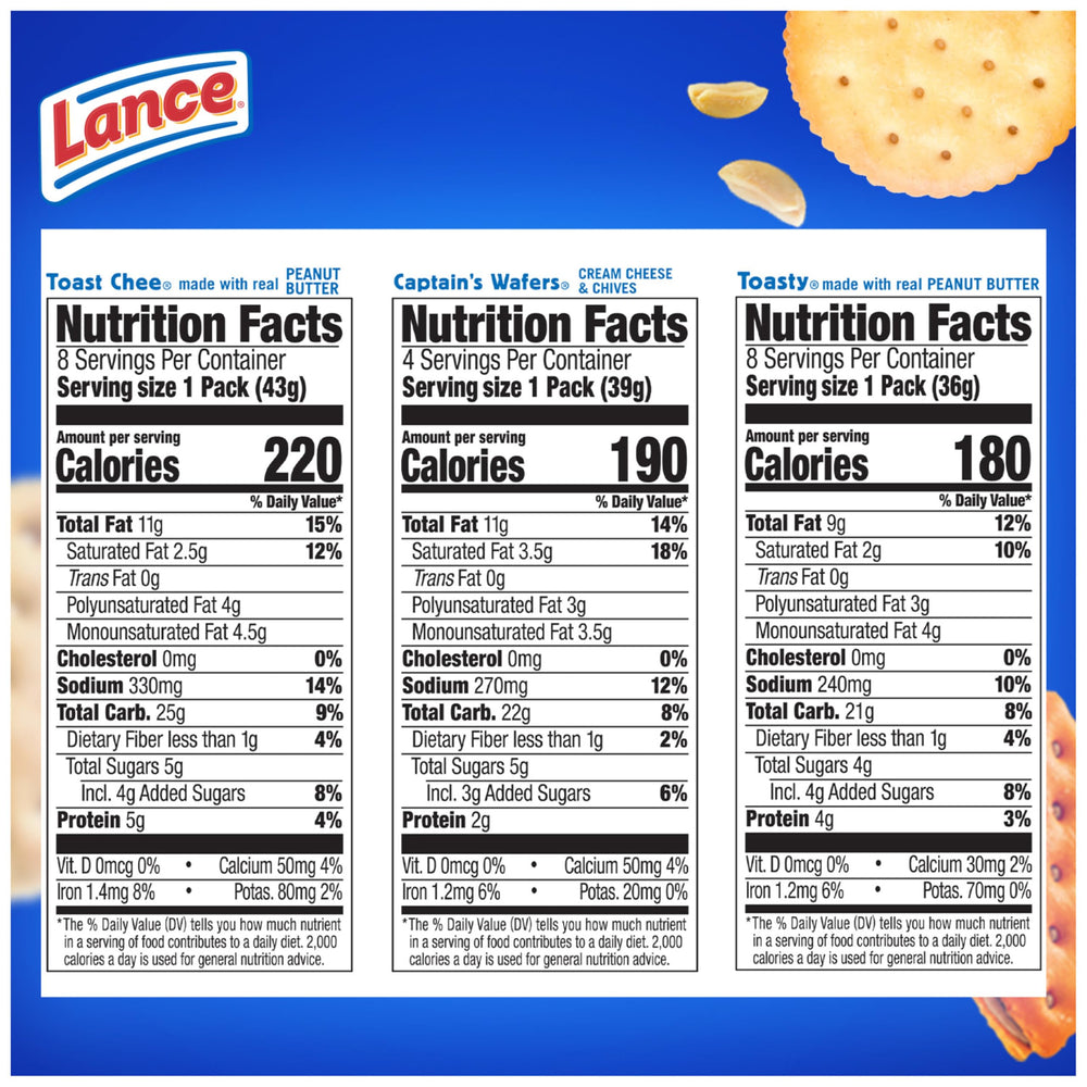 Lance Toasty peanut butter crackers, lunchbox-ready pack