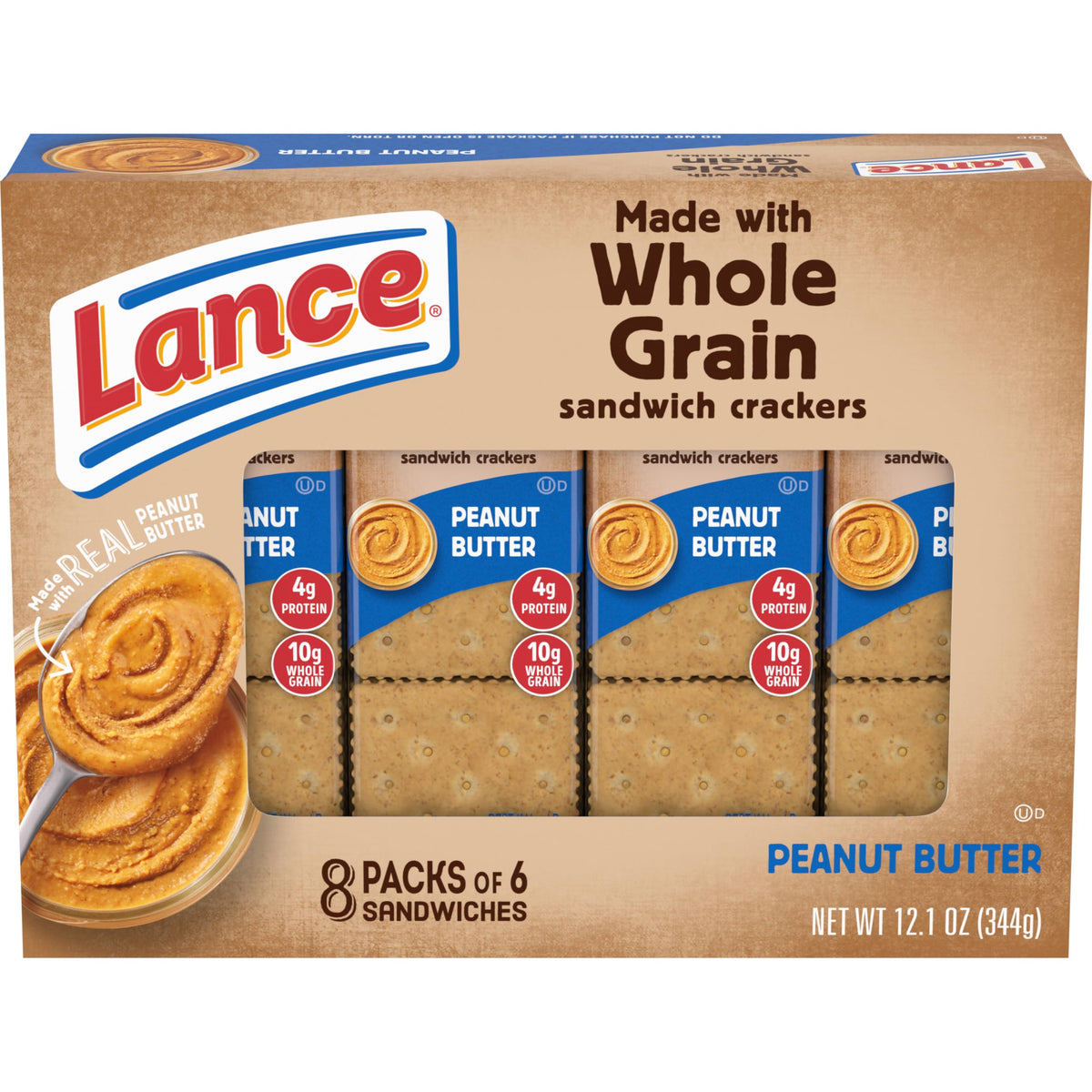 Lance Sandwich Crackers with whole grain for a wholesome bite.